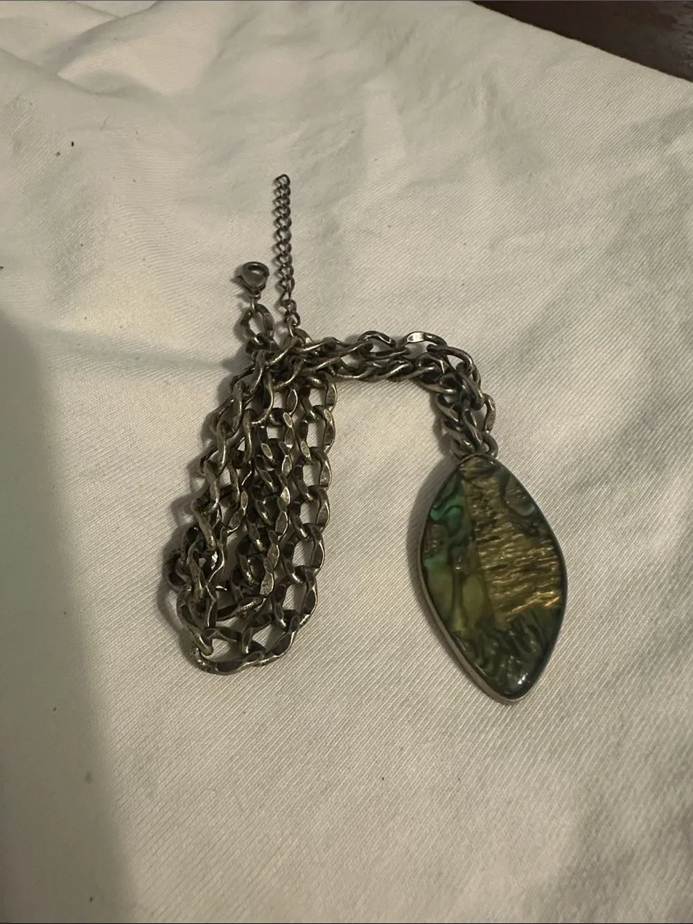 Vintage Abalone Shell Pendant Necklace
